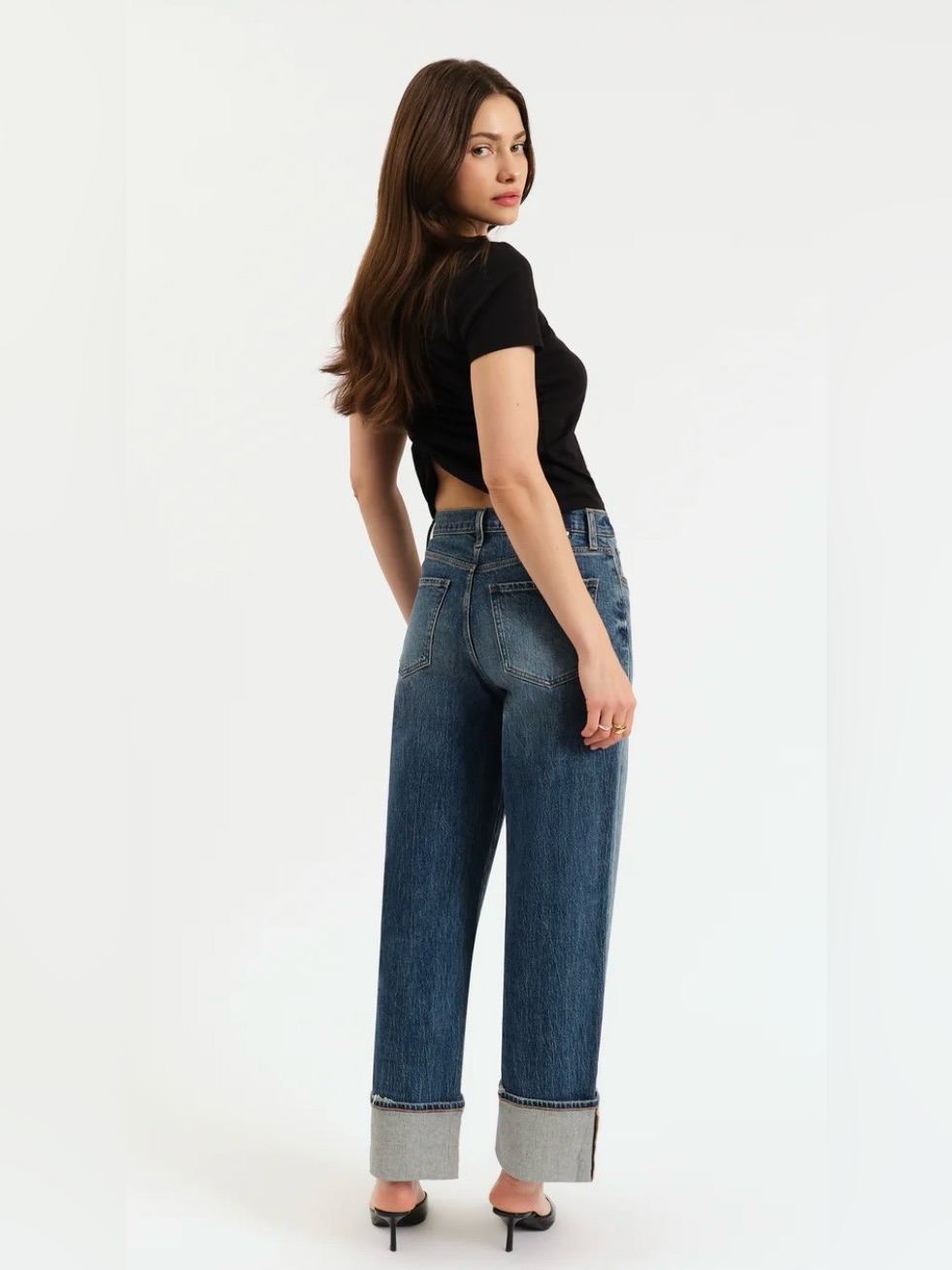 Daze Denim Tough Love High-Rise Wide Cuffed Jeans